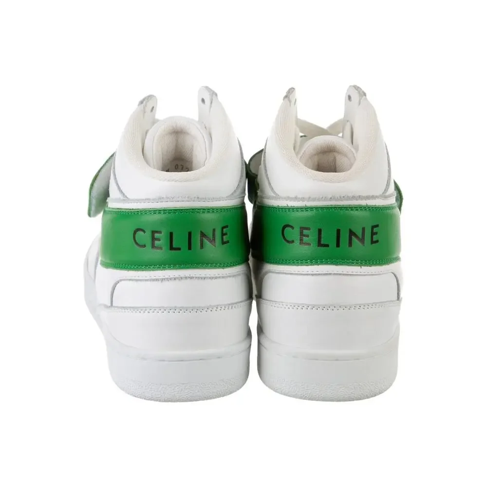 Celine CT-03 White Green Leather High Top Sneakers EU 41